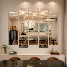 Espelho Decorativo  Retangular Kit 5 Peças Vidro Cristal Reflete IMÁGEM Perfeita