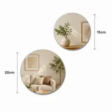 Espelho Redondo Decorativo Lapidado Kit 2 Peças 15cm 20cm Vidro Decoração Artesanato