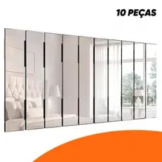 Espelho Decorativo Vidro Cristal Painel Montável 10 Peças Perfeita Moderna Casa Sala Decoração