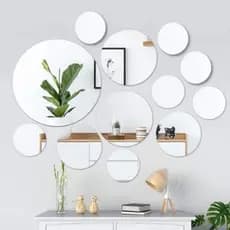 Espelho Redondo 12 Peças Decorativo Imagem Nítida para Sala Decoração Casa