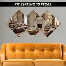 Espelho Grande Decorativo Kit 10 Pecas Sala Quarto Hall