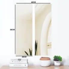 Espelho Decorativo Retangular Kit 2PC Espelho de Parede Reflete IMAGEM Perfeita