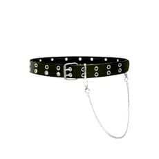 Cinto masculino e feminino rock punck rock, y2k streetwear,couro ecologico,ilhós duplo com corrente