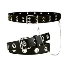 cinto rock, ilhós duplo com corrente, e um ilhós unico  rock masculino e feminino