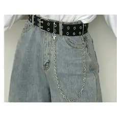 cinto feminino e masculino rock ,punk rock  e casual ilhós duplo com corrente
