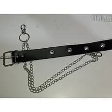 cinto feminino e masculino  ilhós unico + corrente dupla
