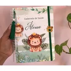 Caderneta de vacinação personalizada espiral em aço