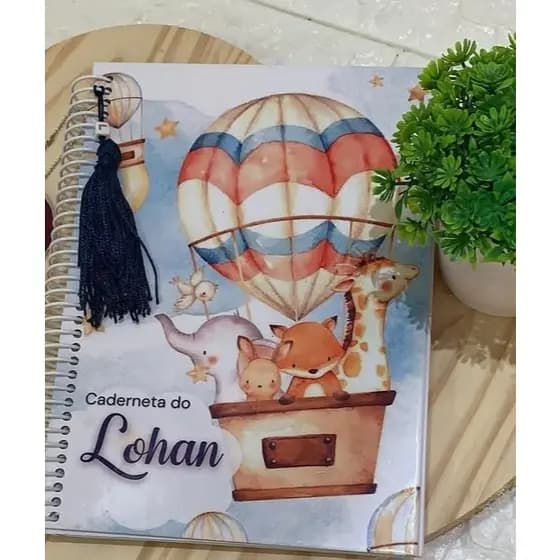 Caderneta de vacinação personalizada qualquer tema espiral em aço