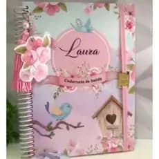 Caderneta de vacinação personalizada qualquer tema espiral em aço