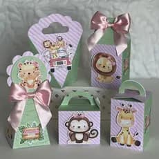 Safari Menina - Personalizados - kit festa - lembrancinha - aniversario - caixinhas personalizadas - festa infanti