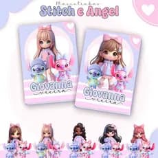 agenda escolar personalizada TEMA ANGEL E STICH-MATERIAL ESCOLAR -VOLTA AS AULAS-