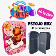 ESTOJO BOX CAPIVARA ESTOJO BOX ESCOLAR INFANTIL PAPELARIA FOFA CAPIVARA ESTOJO DIVERSOS PERSONAGENS