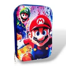 ESTOJO BOX MARIO BROS ESTOJO BOX INFANTIL MARIO E LUIGI ESTOJO ESCOLAR INFANTIL MENINO
