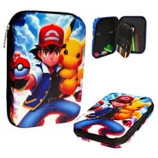 ESTOJO BOX POKEMON ESTOJO ESCOLAR POKEMON PIKACHU ESTOJO ESCOLAR INFANTIL MENINO