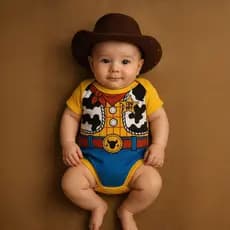 Body Bebe - Wood - Body + Chapéu - Cowboy - Mesversário