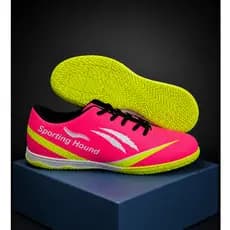 Chuteira Futsal Rosa Masculino Tênis de Salão Indoor – Antiderrapante para Quadra, Sporting Hound Adulto e Infantil