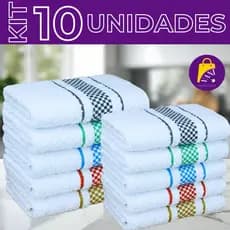 Kit 10 Panos de Prato Premium Jacquard Toalha de Copa Felpudo 45x70