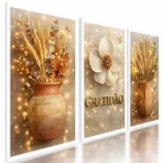 Quadros Decorativos Cesto De Flores Flor Sala Delicado Gratidão