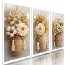Quadros Decorativos Floral Cesto Romântico Flor Florida Sala Hall Delicado