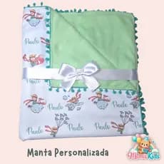 Manta Personalizada 80cm x 100cm com Nome e Tema Desejado | Maternidade, Enxoval, Recém-Nascido e Presente