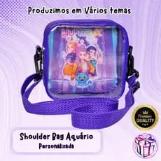 Bolsa Infantil Personalizada com Visor 15x15 | Shoulder Bag Aquário | Tema à Escolha