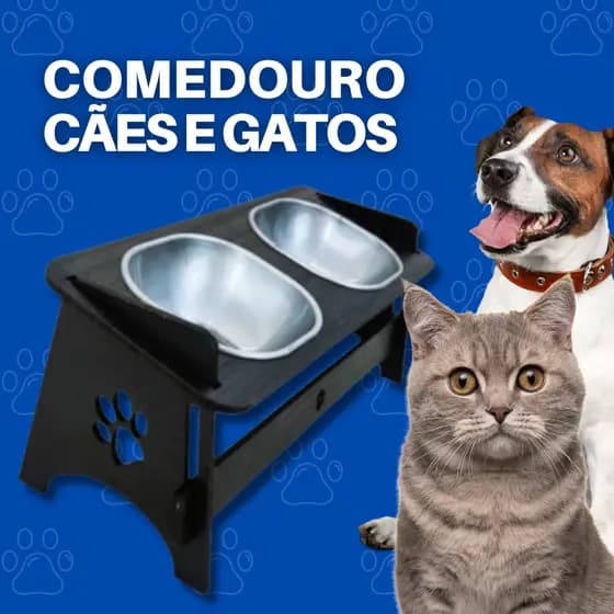 Comedouro Pet Suspenso Para Gato e Cachorro Com TAMPAS