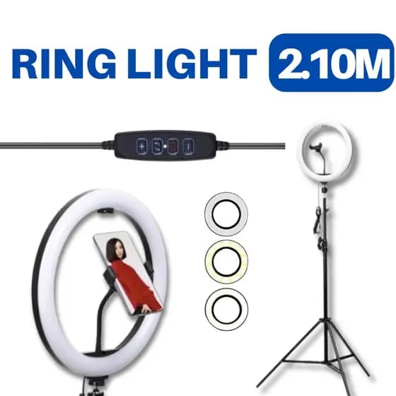 Ring Light Iluminador 10 Polegadas Com Tripé De 2.10 Metros