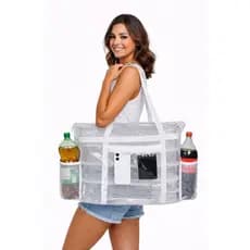 Bolsa Transparente Alça Reforçada PVC Cristal Jumbo Praia Presidio CDP