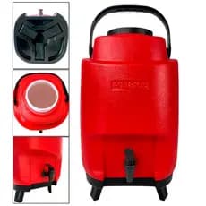 Garrafa Térmica 12 Litros C/ Torneira Vermelho Garrafão Alça Pé 12 Litros Antares Botijão Térmico Galão Prático