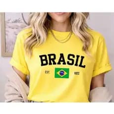🔥 Camiseta Brasil Feminina Premium 🇧🇷 Estilo Casual Confortável Moda Tendência 2026