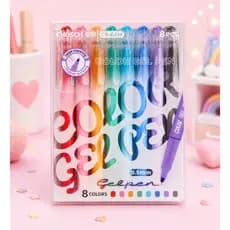 Kit Canetas Gel Coloridas 0.5mm com 8 Cores | Escrita Macia, Ponta Fina para Estudo, Resumos e Planner