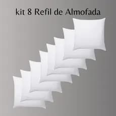 Kit Com 8 Refil Enchimento para Almofada 45x45 Floco De Espuma Premium e Poliéster TNT Almofada Decorativa