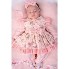 Saída Maternidade Menina Charmosa Floral 5 Peças Roupas de Bebê