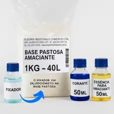 Kit Para Amaciante Concentrado Base + Corante + Essência 1Kg Rende 40 Litros