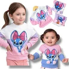 Blusa Infantil de Frio Menina Stitch Moda Blogleirinha Inverno