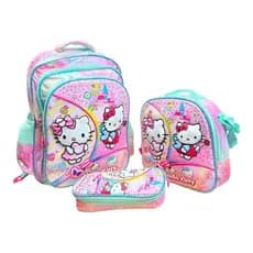 kit mochila menina gatinha,mochila,lancheira térmica,estojo 3D