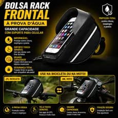 Bolsa Rack Frontal À Prova D'água Grande Capacidade Para Bicicletas Guidão De Mountain Bike Celular