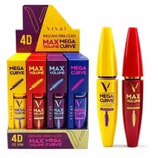 Máscara para Cílios 4D Mega Curve Max Volume Vivai Olhar poderoso, curvatura intensa À Prova D'água