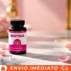 Biotina 60 Cápsulas | Anti Queda  Crescimento Capilar | Unhas Fortes | Pele Saudável