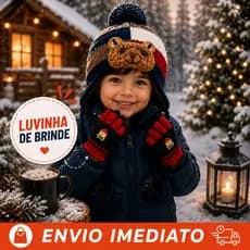 Kit Touca e Luva Infantil Inverno Menino Quentinho e Peluciado luvinha de brinde