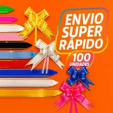 100 Laços Fácil Pronto Mágicos com Filete Dourado Cores Variadas