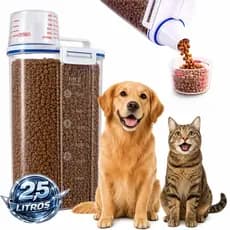 Porta Racao Pet Pote Racão Pet Pote Hermético Armazenador De Ração Para Cães Gato Cachorro Passarinho Aves 2,5 Litros