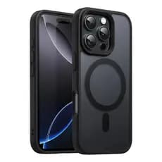 Capa Capinha iPhone 16 Pro Max Magsafe Magnético Translúcido Anti Impacto Cor Preto Fosco Premium