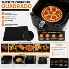Tapete Culinário Silicone Escorredor Copos Antiaderente Forro Air Fryer Fibra de Vibro e Silicone