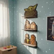 Kit Prateleiras Star Wars 32x20cm Suporte Organizador para quarto infantil sala