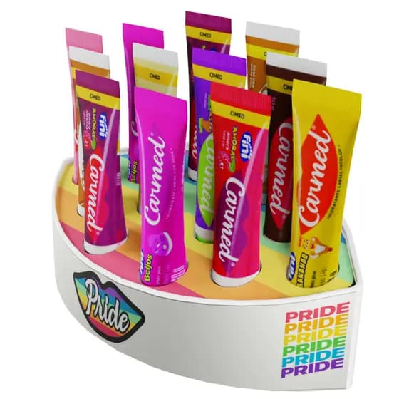 Organizador de maquiagem Orgulho lgbtqiapn+ Suporte Carmed hidratante labial tipo gloss até 12
