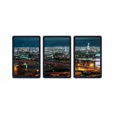 Kit 3 Quadros decorativos Cidade Osaka panorâmica Tamanho 30x20cm com moldura