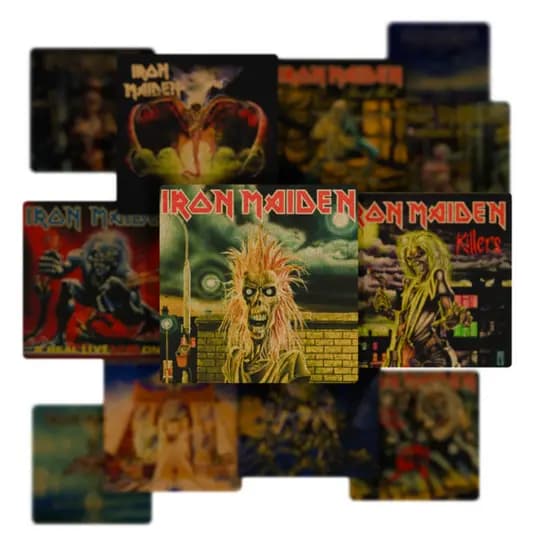 QUADROS MDF 20X20CM IRON MAIDEN ALBUNS ROCK HEAVY METAL