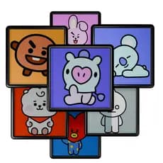 Quadro decorativo BTS KPOP BT21 Álbuns com moldura 20x20cm Alta Resolução para Decoração