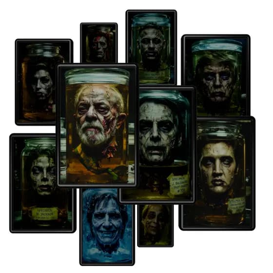 Quadro Zumbis Famosos Variados Kit Com moldura 30X20cm para decoração e coleção